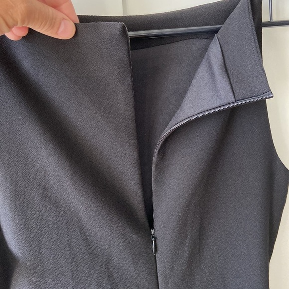 o.p.t Black Dress Women's S Side Slit, Ruching Fully Lined Below Knee Formal EUC - Picture 8 of 8